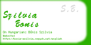 szilvia bonis business card